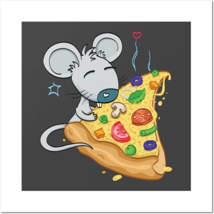 Paired t-shirts Mouse and Pizza (part #1: Mouse) Posters and Art